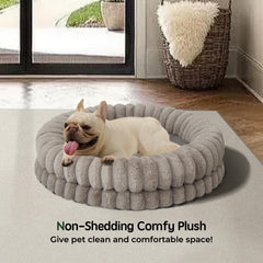 BALANCE Luxury Donut Bed side view highlighting plush edge support for neck and head comfort.