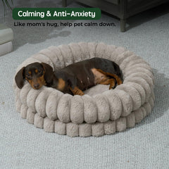 BALANCE Donut Bed with calming edge cushions neck and head for secure lounging.