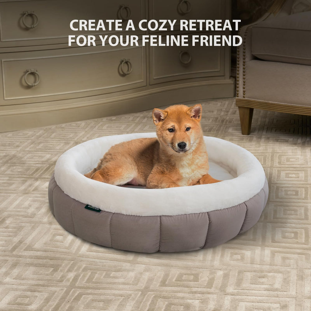 BALANCE donut bed goat anti-slip bottom keeps bed stable on floors.