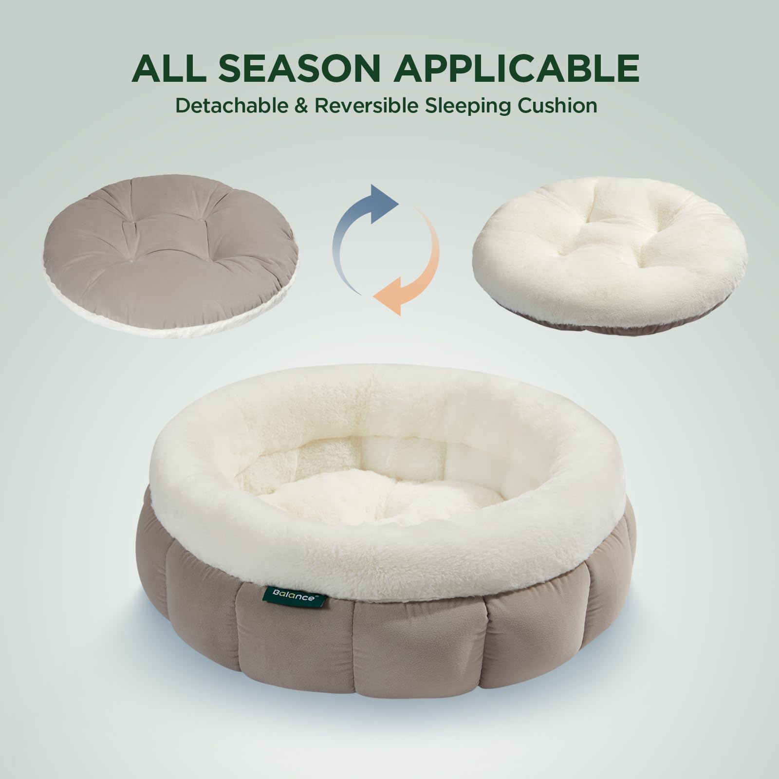 BALANCE donut bed goat machine-washable design for quick refresh.