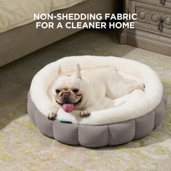BALANCE donut bed goat raised edges provide head and neck support.