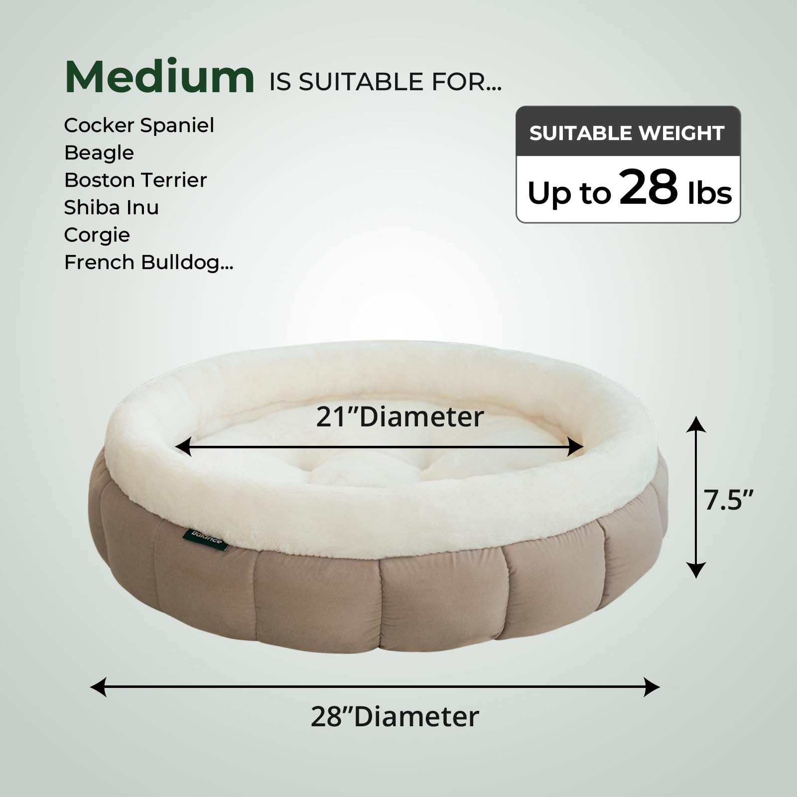 BALANCE donut bed goat removable cushion enables easy cleaning.
