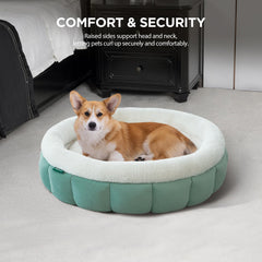 BALANCE donut bed granite-green side view showing head and neck support
