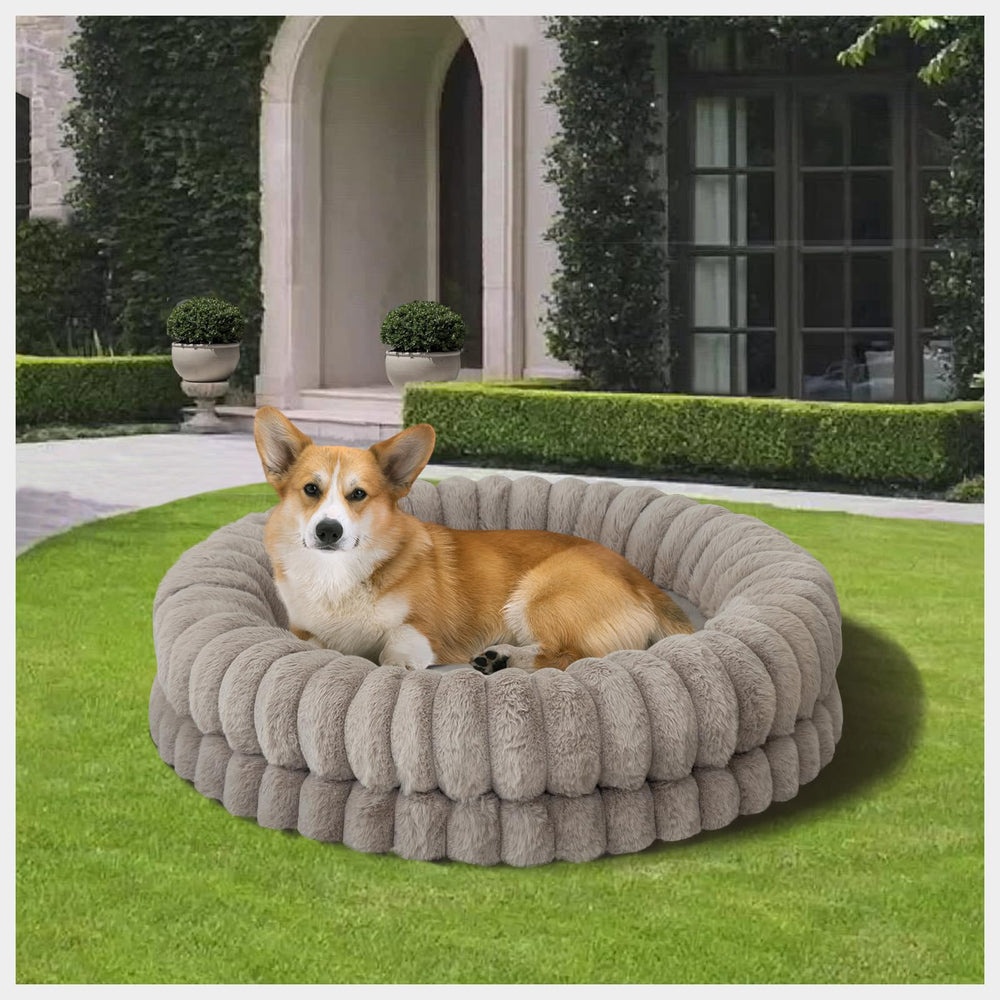 BALANCE Luxury Donut Bed oatmeal color complements home décor while inviting rest.