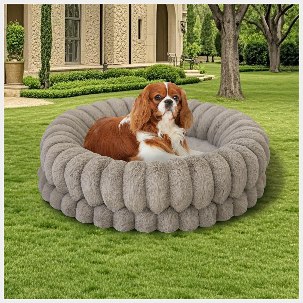 BALANCE Donut Bed plush fabric closeup shows soft, inviting texture.