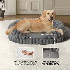 BALANCE XL dog bed with oval bolster provides secure curling position for comfort.