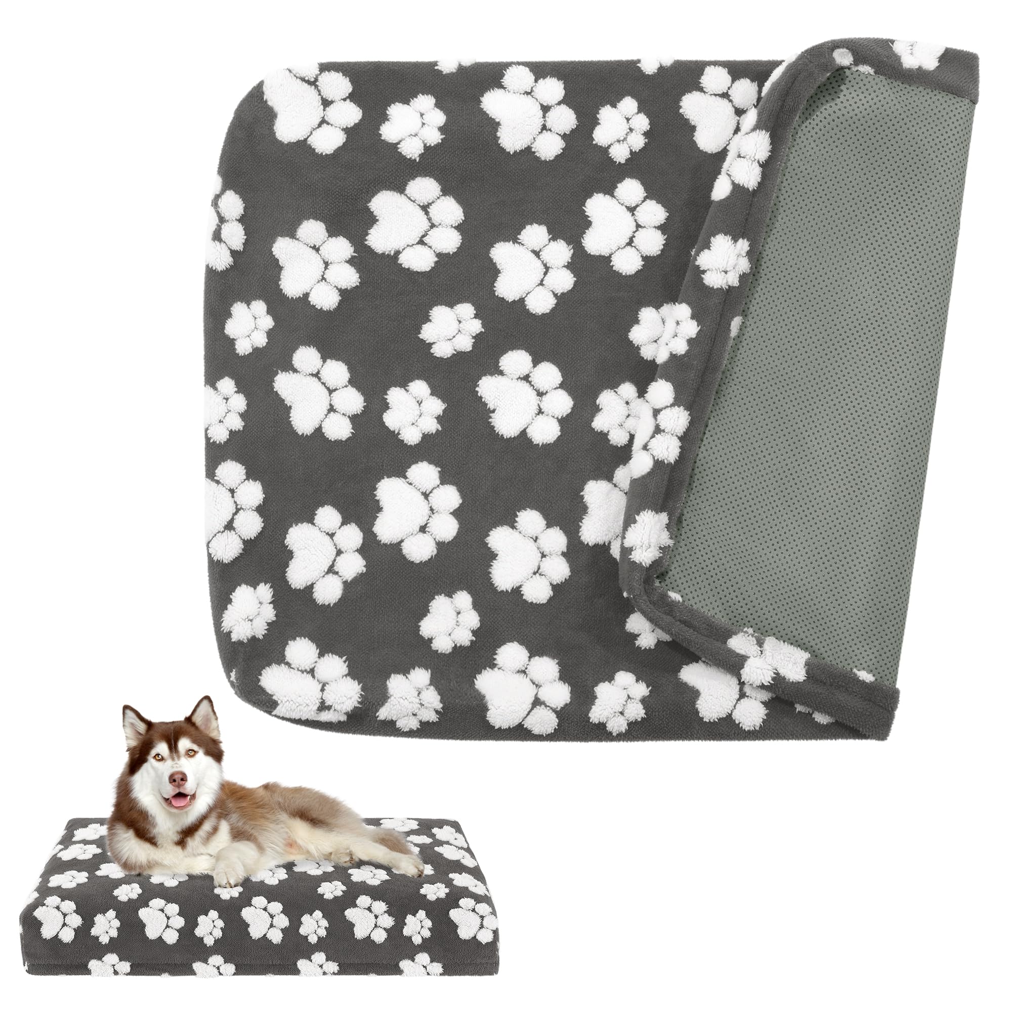 BALAPET dog bed cover with paw print provides cozy visual appeal and protection against stains.