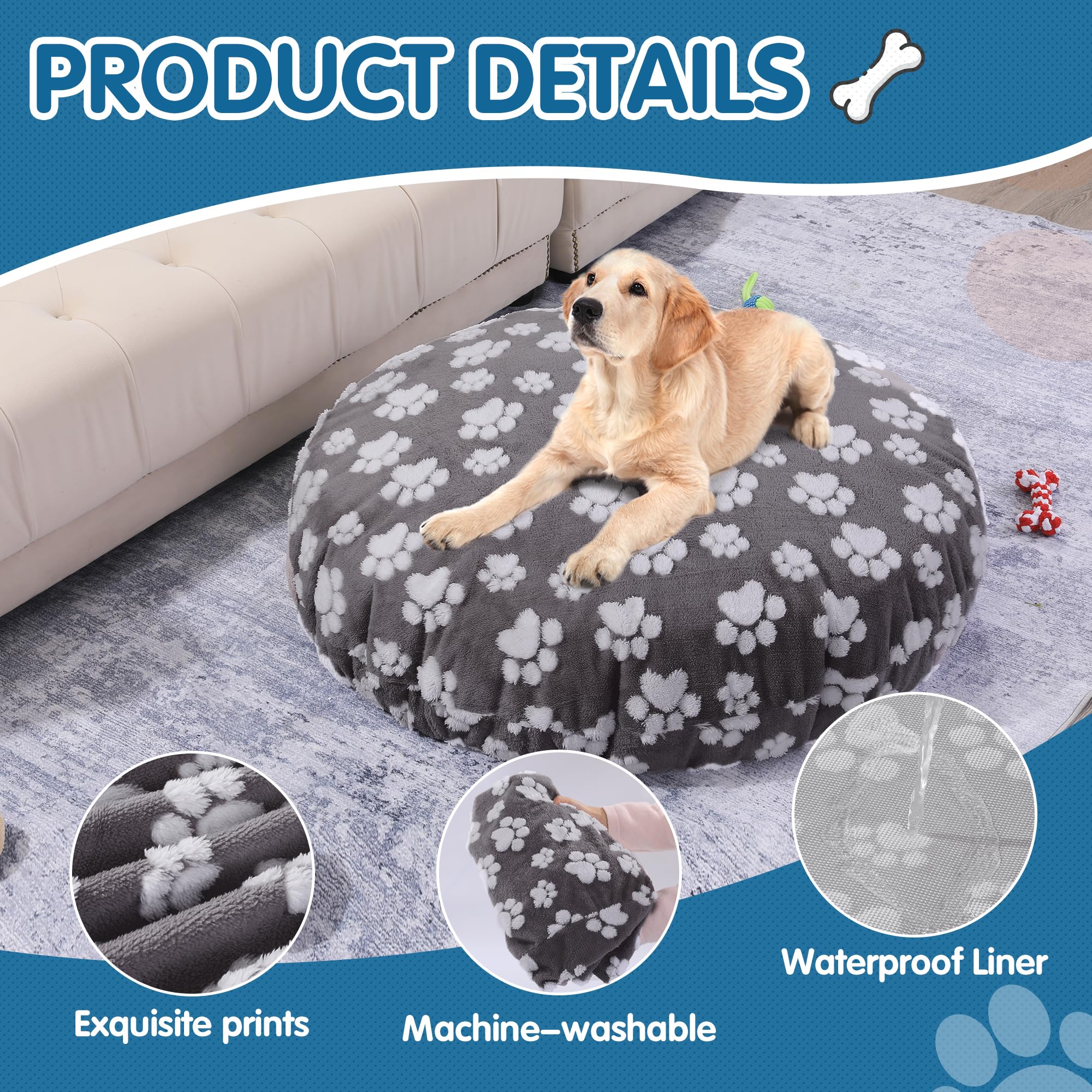 BALAPET sherpa-soft fabric with paw-print design offers gentle touch for pets.