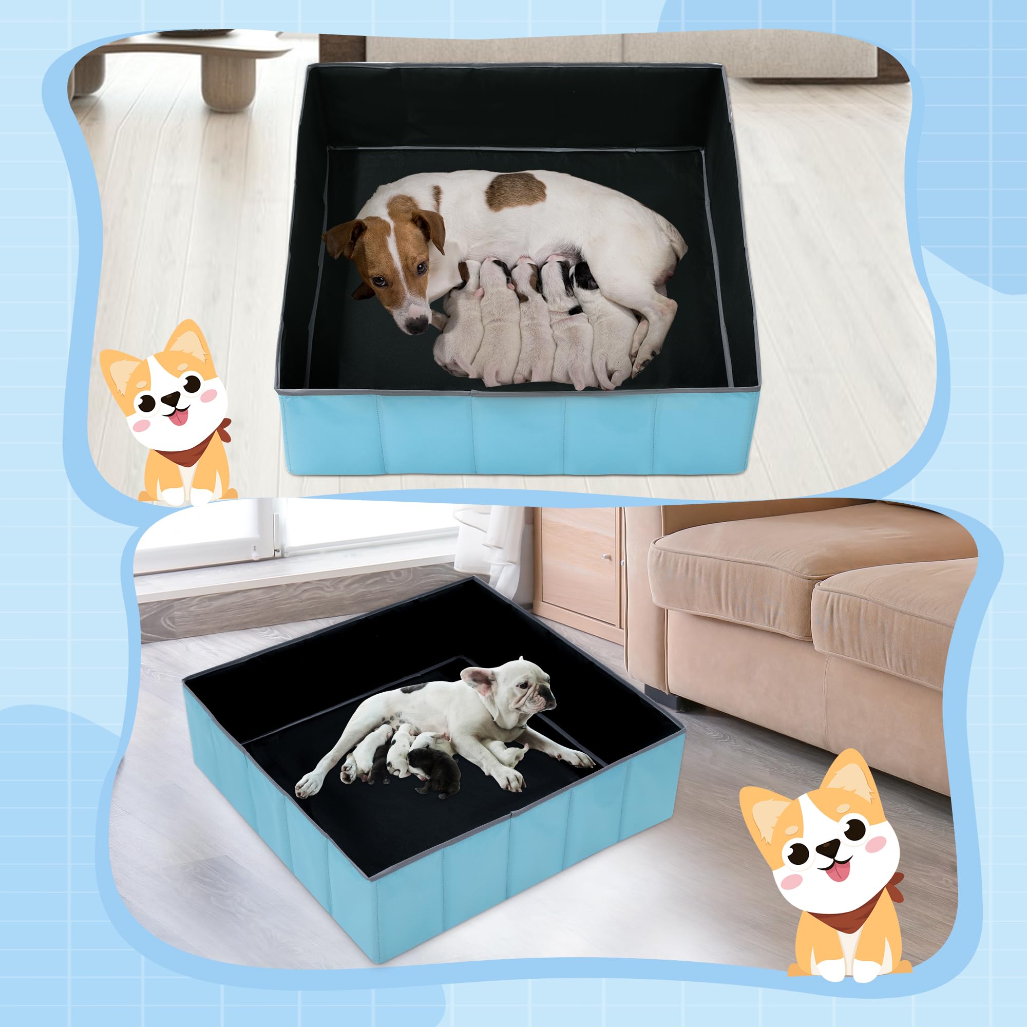 BALAPET Whelping Box durable Oxford cloth resists odors and wear