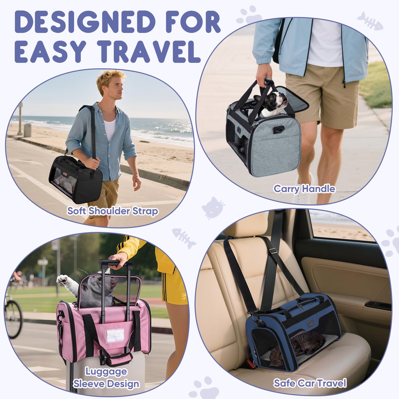 BALEINE Cat Carrier L size has airline approval for pets up to 15 pounds.