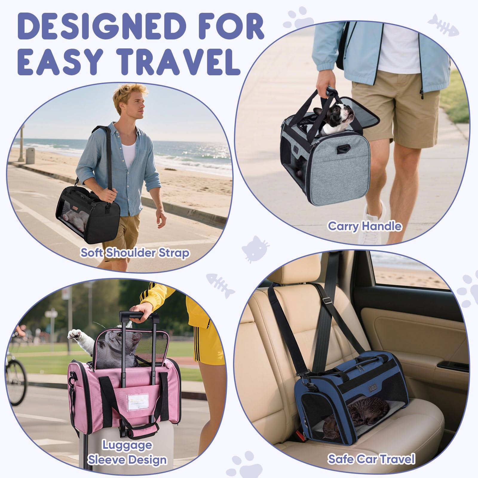 BALEINE cat carrier iron-wire-frame maintains structure when empty.