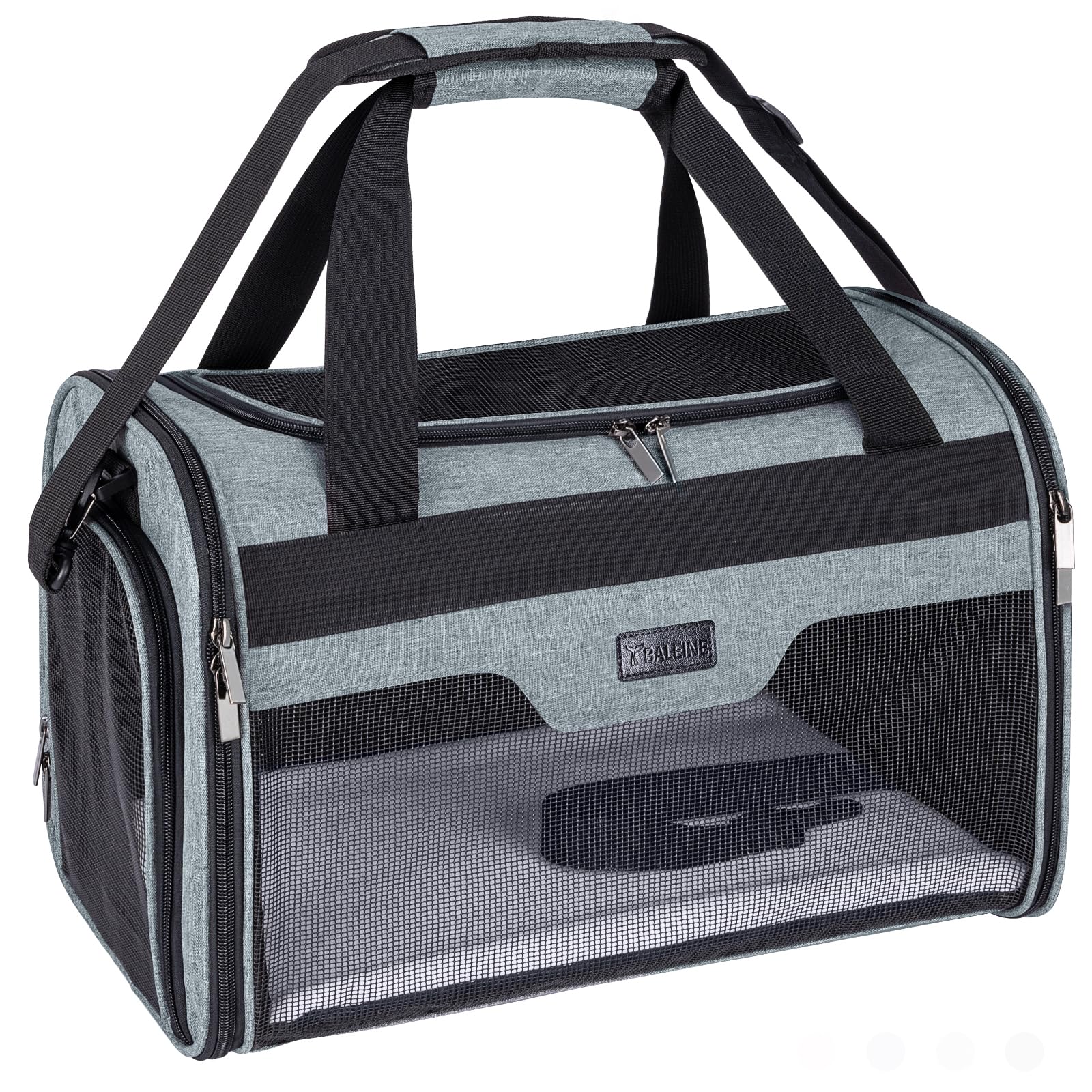 Balene cat carrier with breathable mesh for airflow and visibility during travel