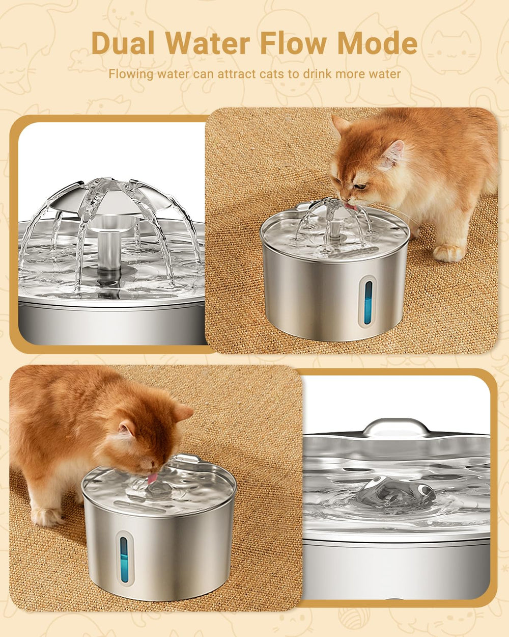 BalimoPet cat fountain with 3-filter system reduces impurities and odors.