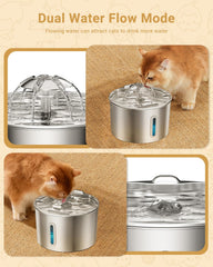 BalimoPet cat fountain with 3-filter system reduces impurities and odors.