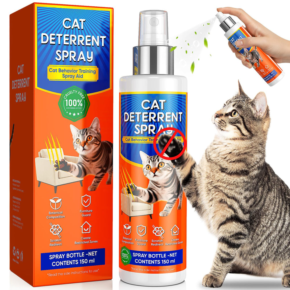 Ballsill cat deterrent spray bottle close-up protects furniture.