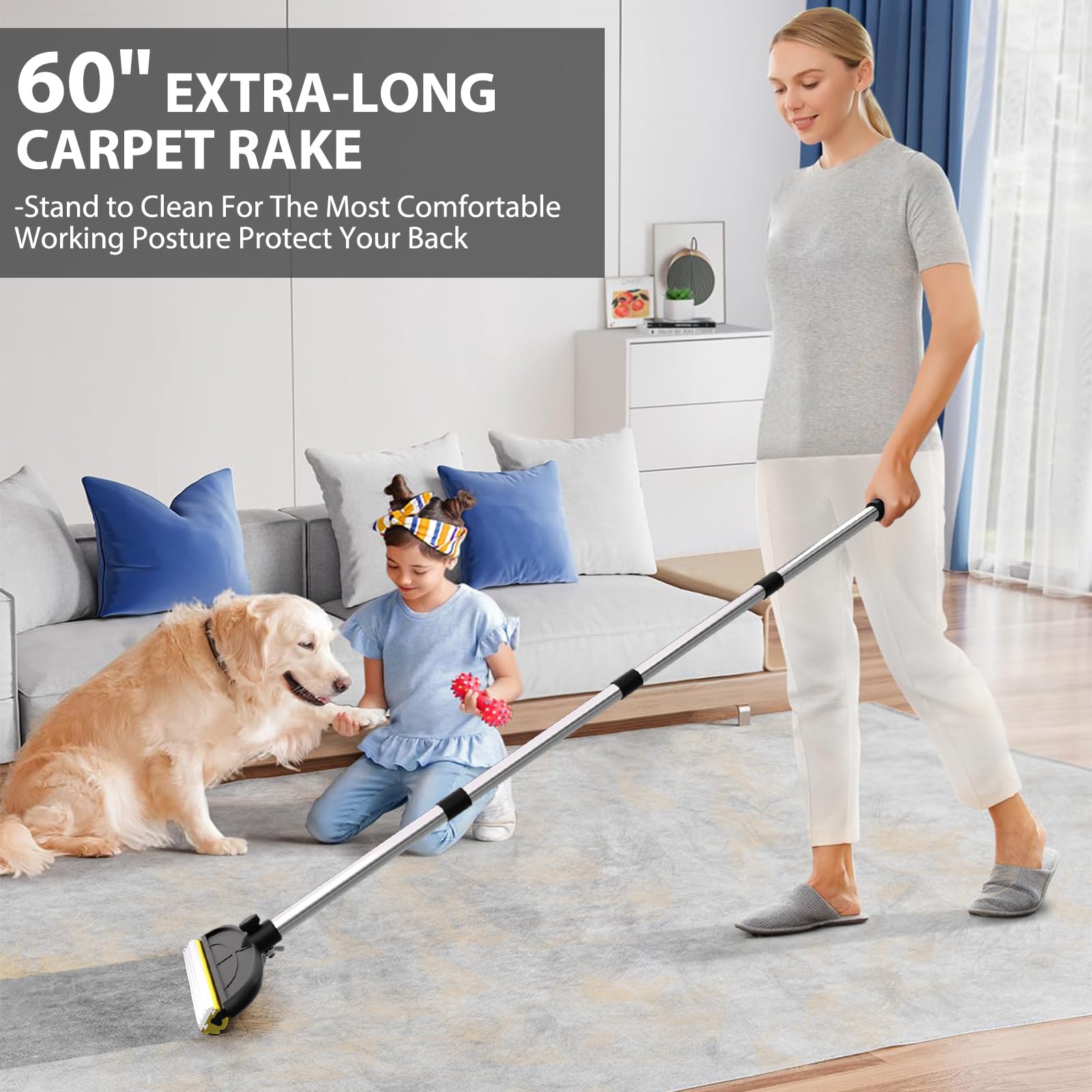 BALORAY 60-inch handle extends from 17 to 60 inches for versatile positioning