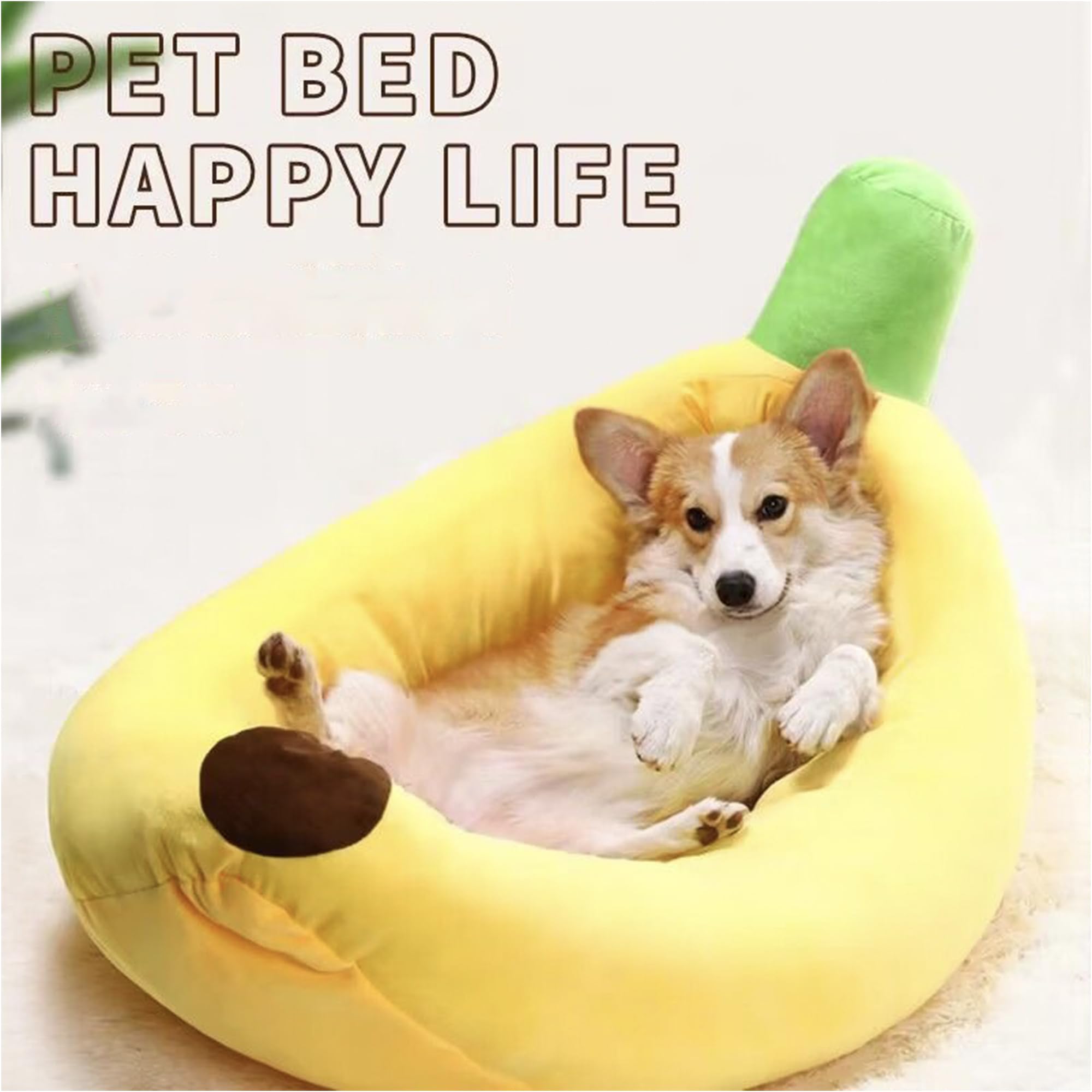 Banana bed neck support highlights restful sleep for dogs and cats