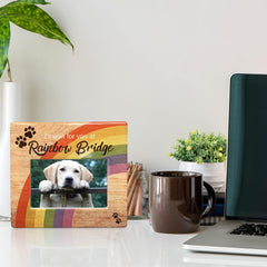 Banberry Designs Rainbow Bridge frame with easel back for shelf display.