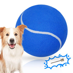 Banfeng Big Tennis Ball for Dogs blue front view — oversized design boosts fetch and exercise.