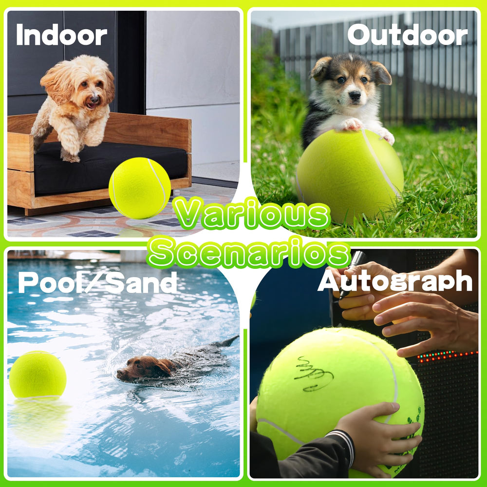 Banfeng Big Tennis Ball for Dogs—ships uninflated, inflate after delivery.