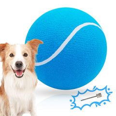Banfeng Big Tennis Ball for Dogs front view in sky blue for active play
