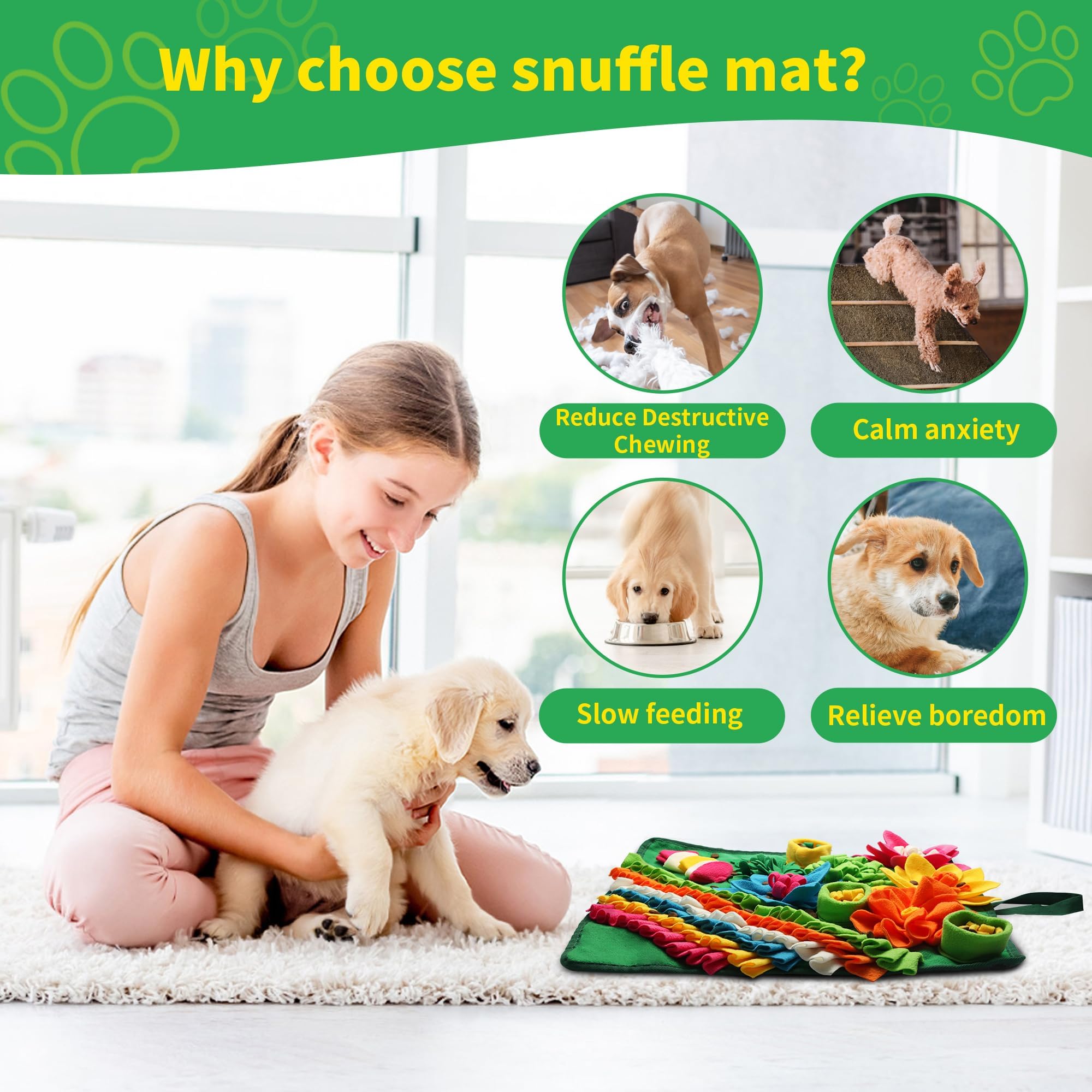 Banlangen Snuffle Mat sniffing action promotes mental engagement and slow eating
