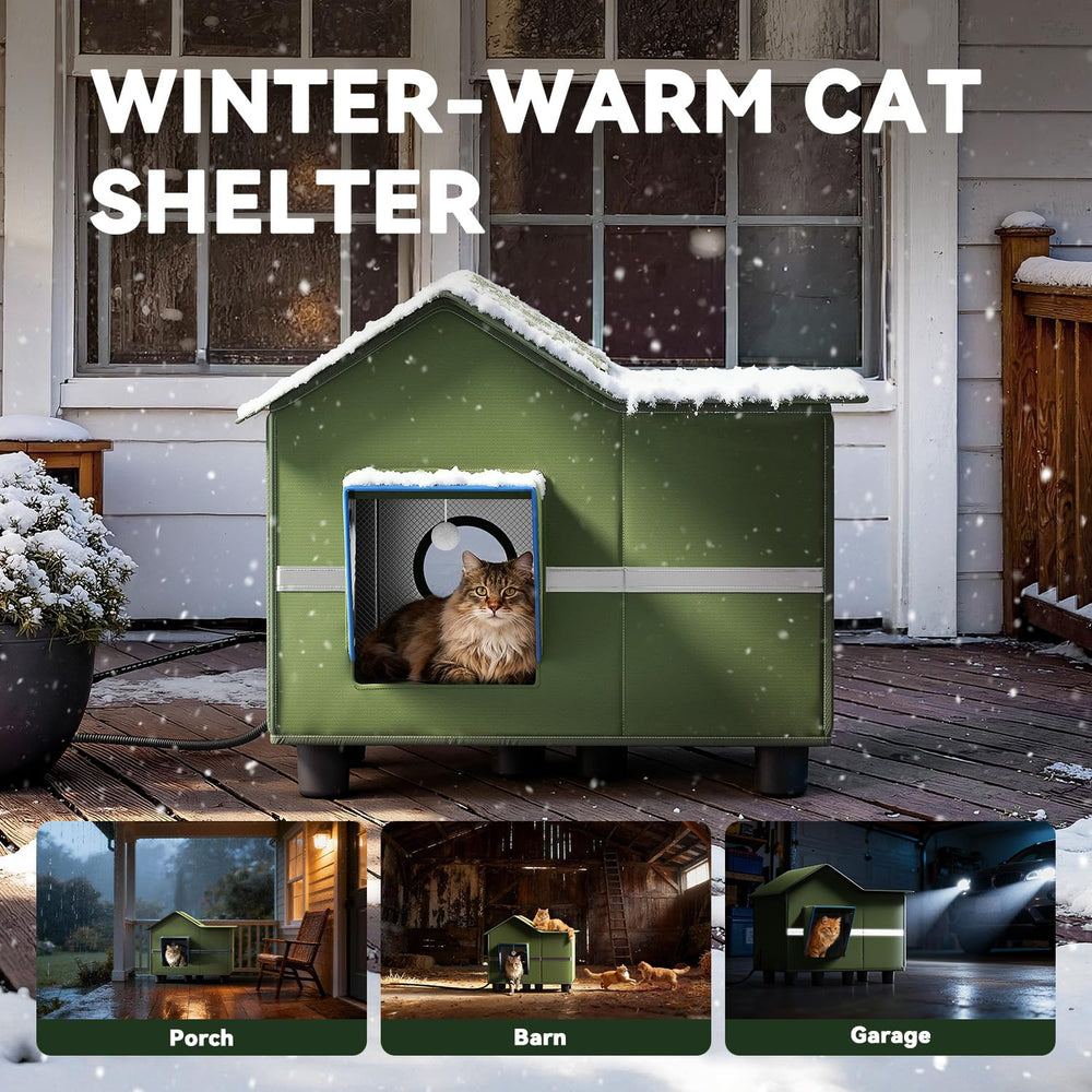 banxye heated cat shelter easy assembly in seconds for quick use.