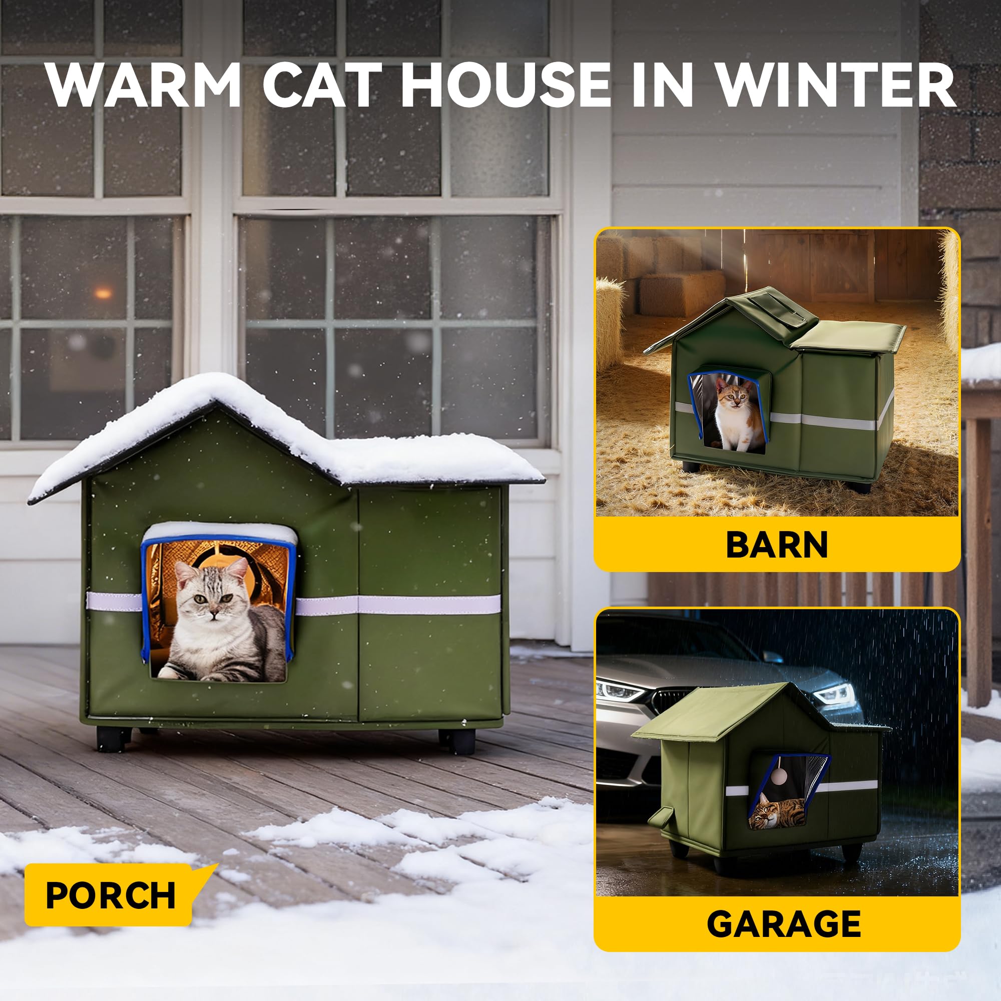Banxye large cat house top view, elevated lounging area for sun exposure.