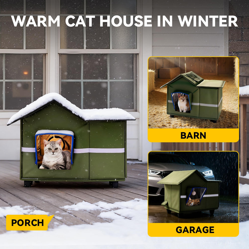 Banxye large cat house top view, elevated lounging area for sun exposure.