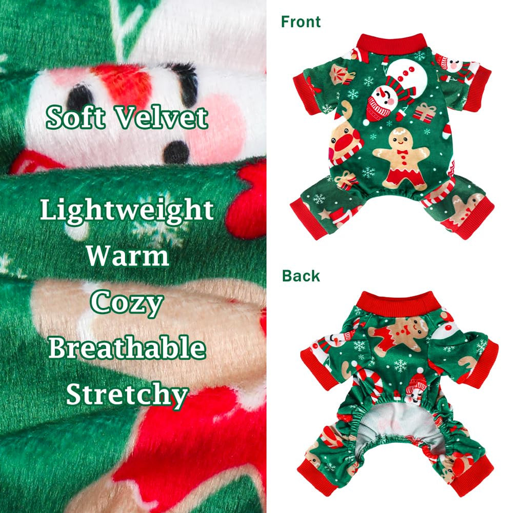 Baobecute dog Christmas pajamas duck pattern ideal for cute holiday photos.