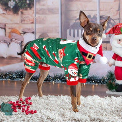 Baobecute dog Christmas pajamas plush velvet back view, comfortable all-day wear.