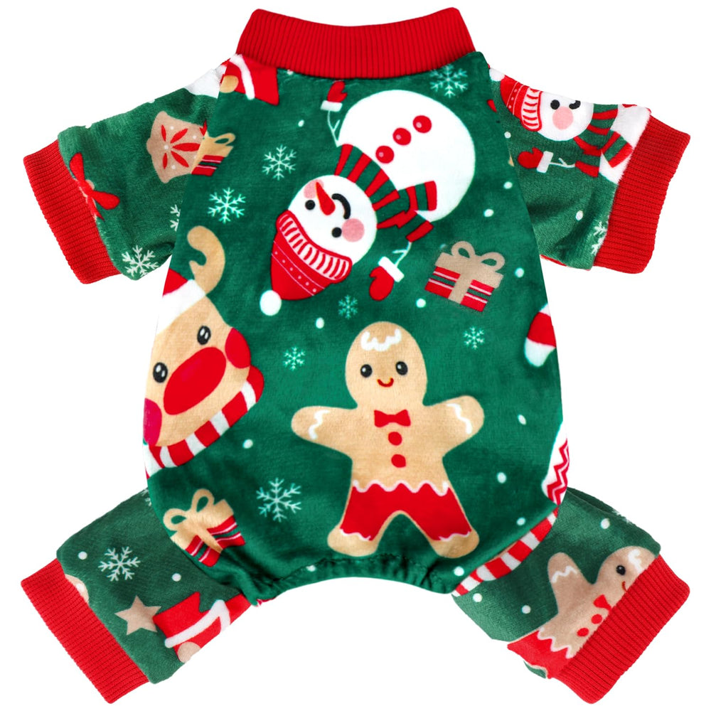 Baobecute dog Christmas pajamas plush velvet front view for cozy winter warmth.