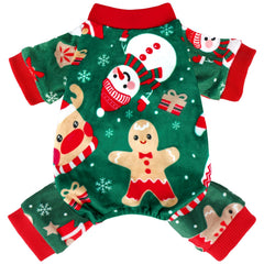 Baobecute dog Christmas pajamas plush velvet front view for cozy winter warmth.