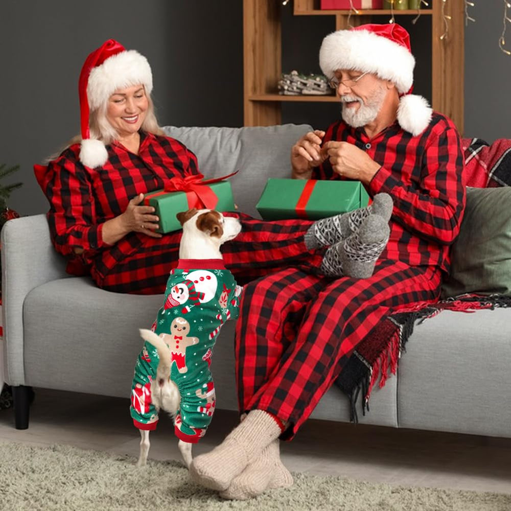 Baobecute dog Christmas pajamas strawberry pattern for festive holiday style.