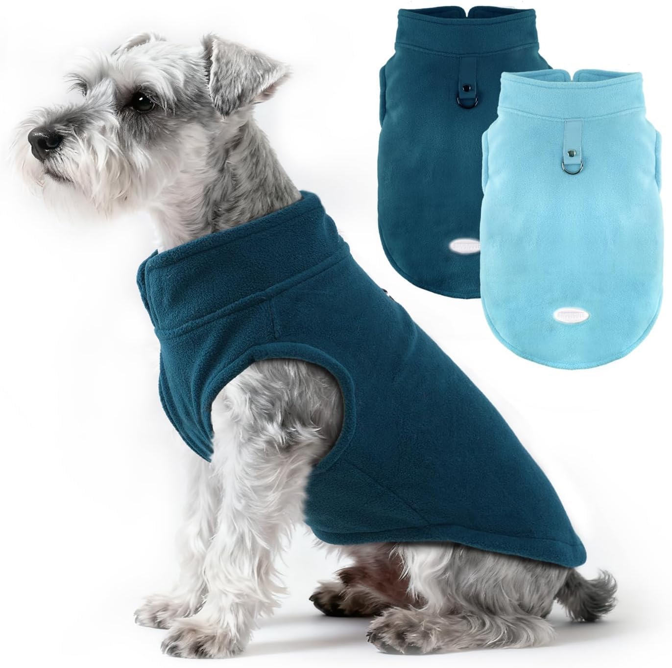 BAOBICUTE 2Pack fleece dog sweater vest on model showing cozy warmth for cold walks