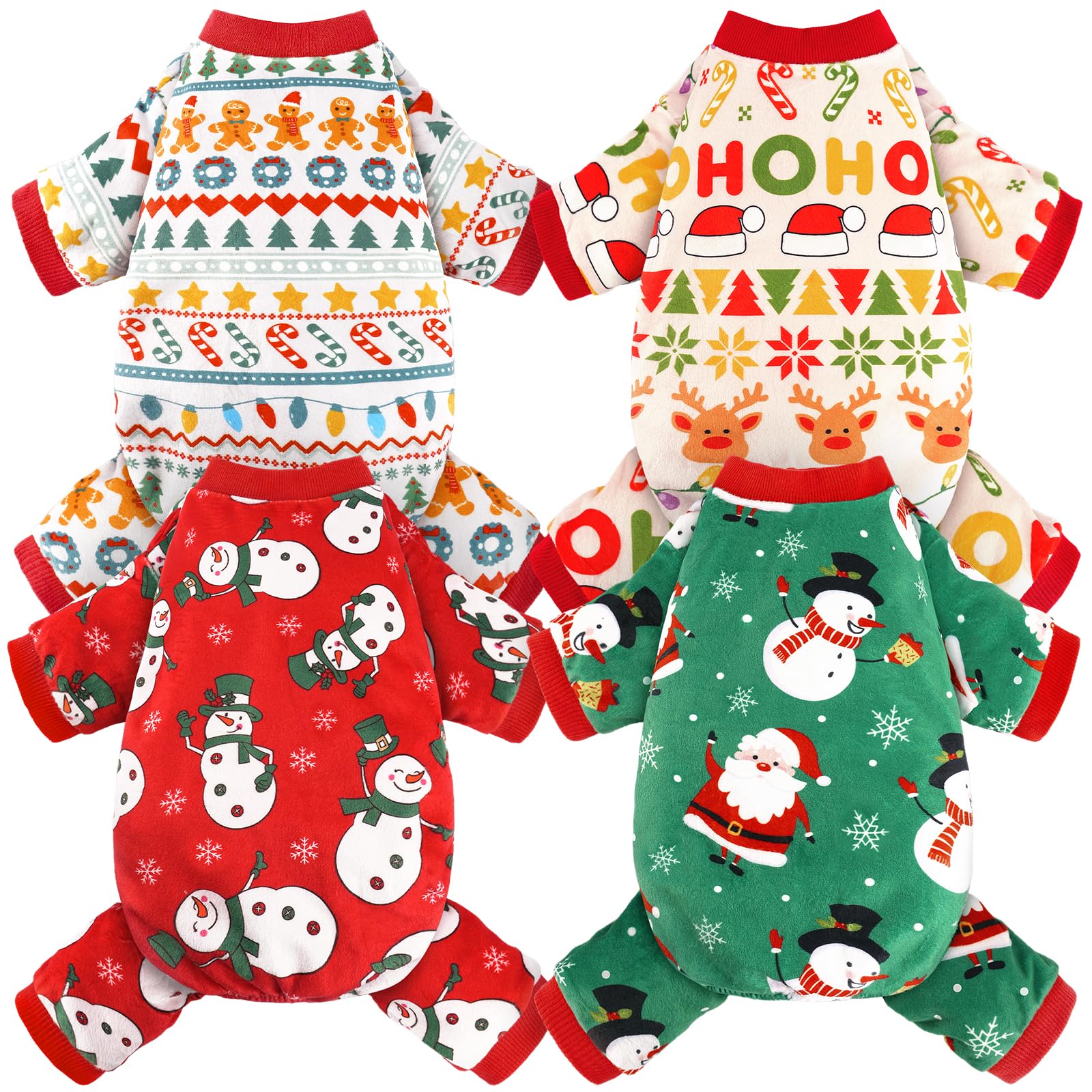 BAOBICUTE 4-pack dog pajamas in multiple styles for daily wear and photos