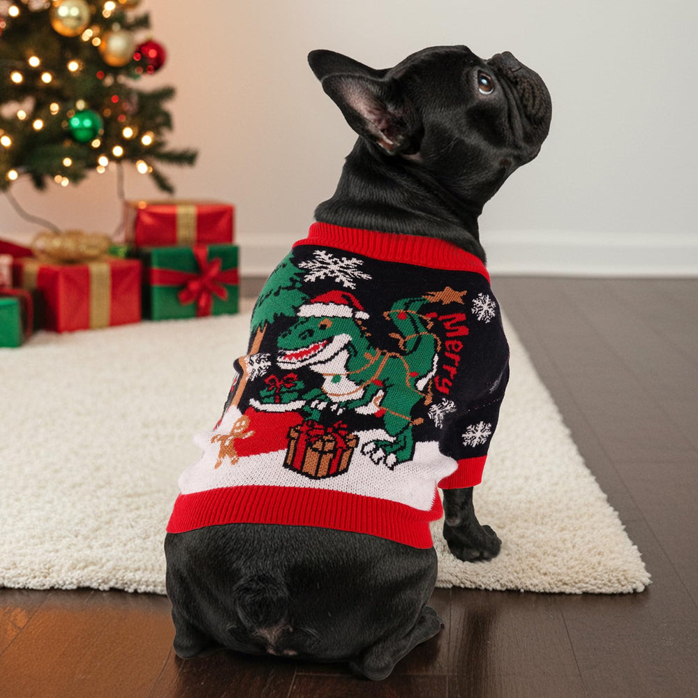 Baobicute cat Christmas sweater showcases winter warmth and festive style