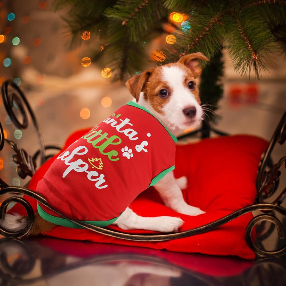 BAOBICUTE Christmas dog shirt side view demonstrates lightweight, breathable fit.