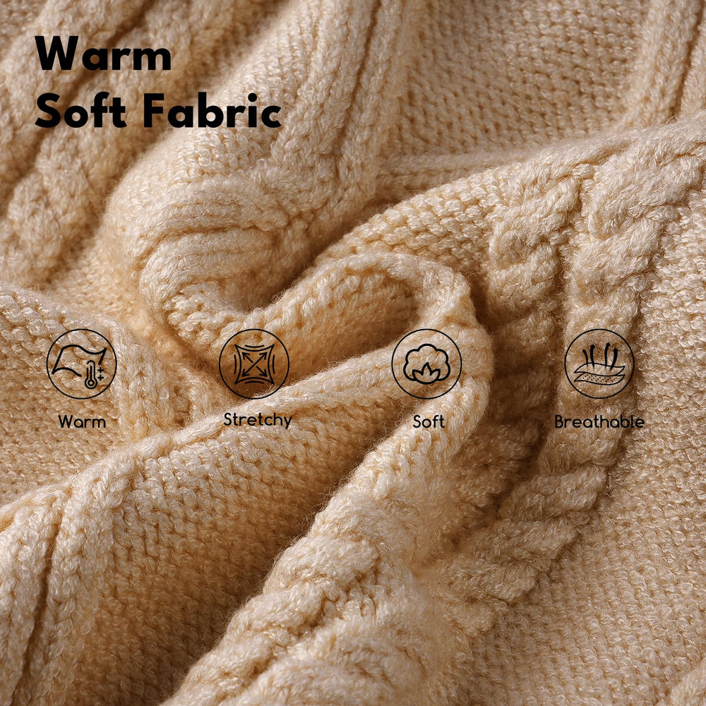 Baobicute classic cable-knit dog coat blends style with wind-blocking warmth.