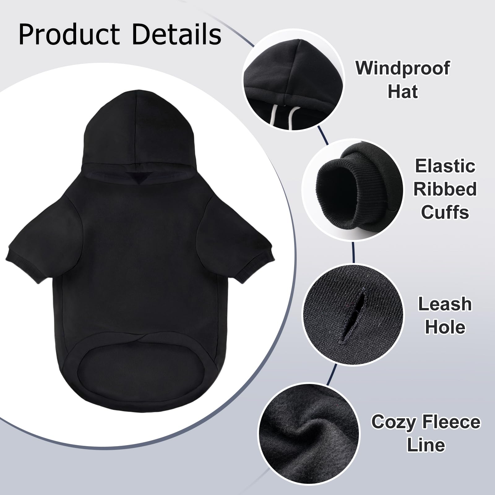 BAOBICUTE dog basic hoodie back view highlights snug fit during playtime.