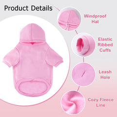 BAOBICUTE dog basic hoodie side view highlights full range of motion and warmth.