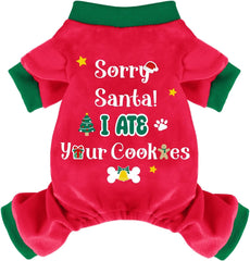 Baobicute dog Christmas pajamas front view showcases cozy warmth for daily walks and holiday photos