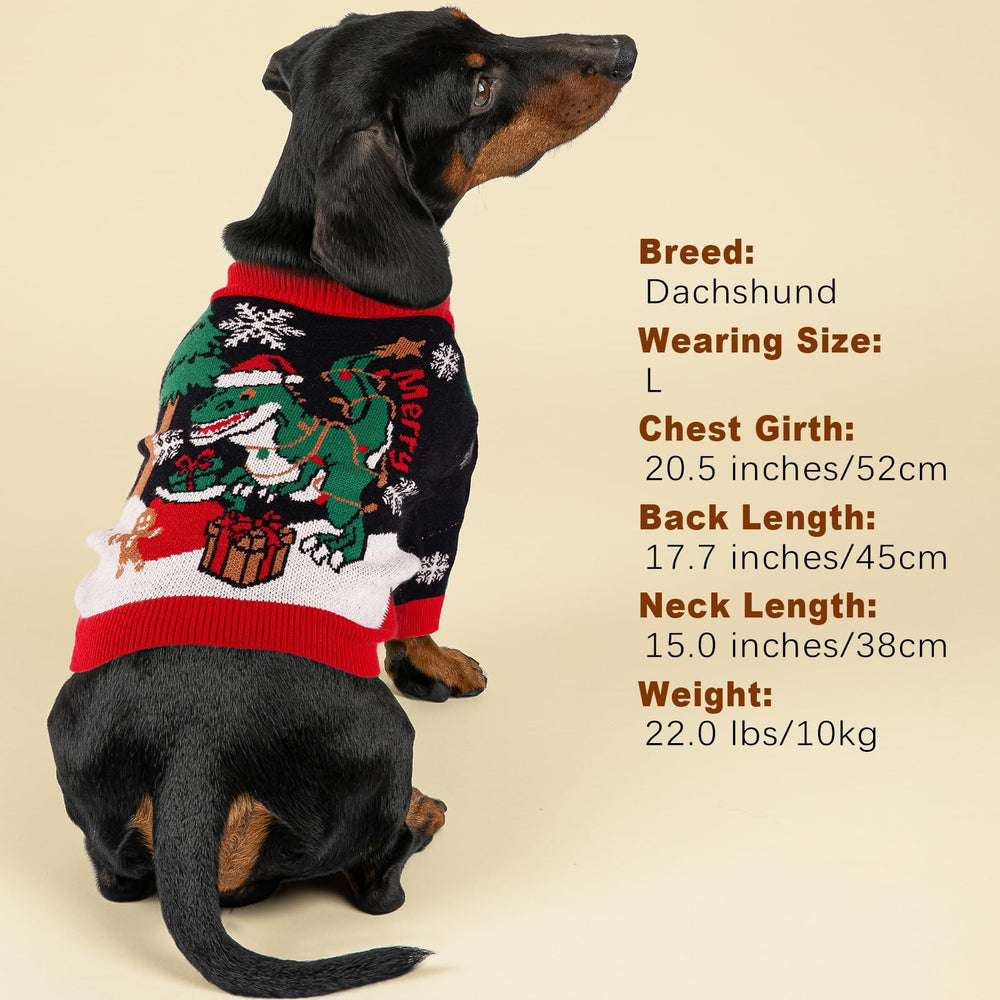 Baobicute dog Christmas sweater back design with snowman Santa elk stands out at parties
