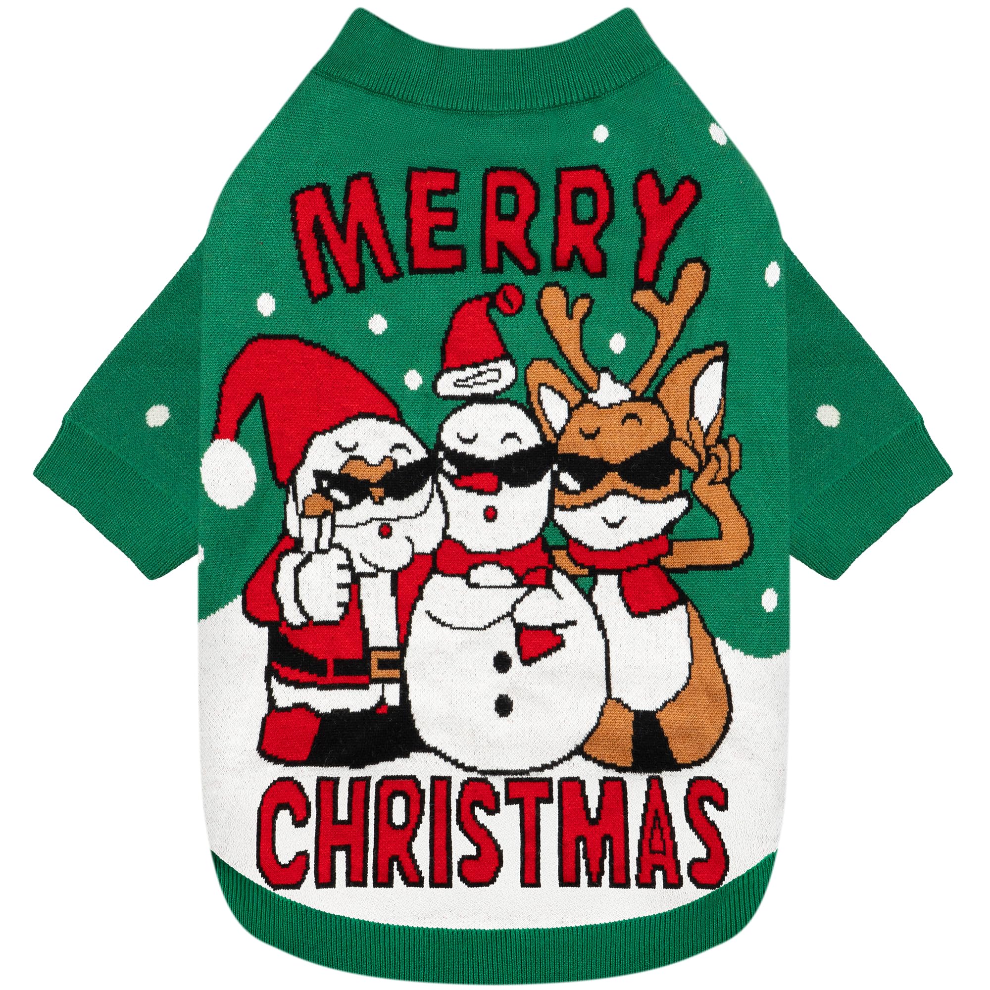 BAOBICUTE dog christmas sweater back design with snowman Santa elk for festive outings
