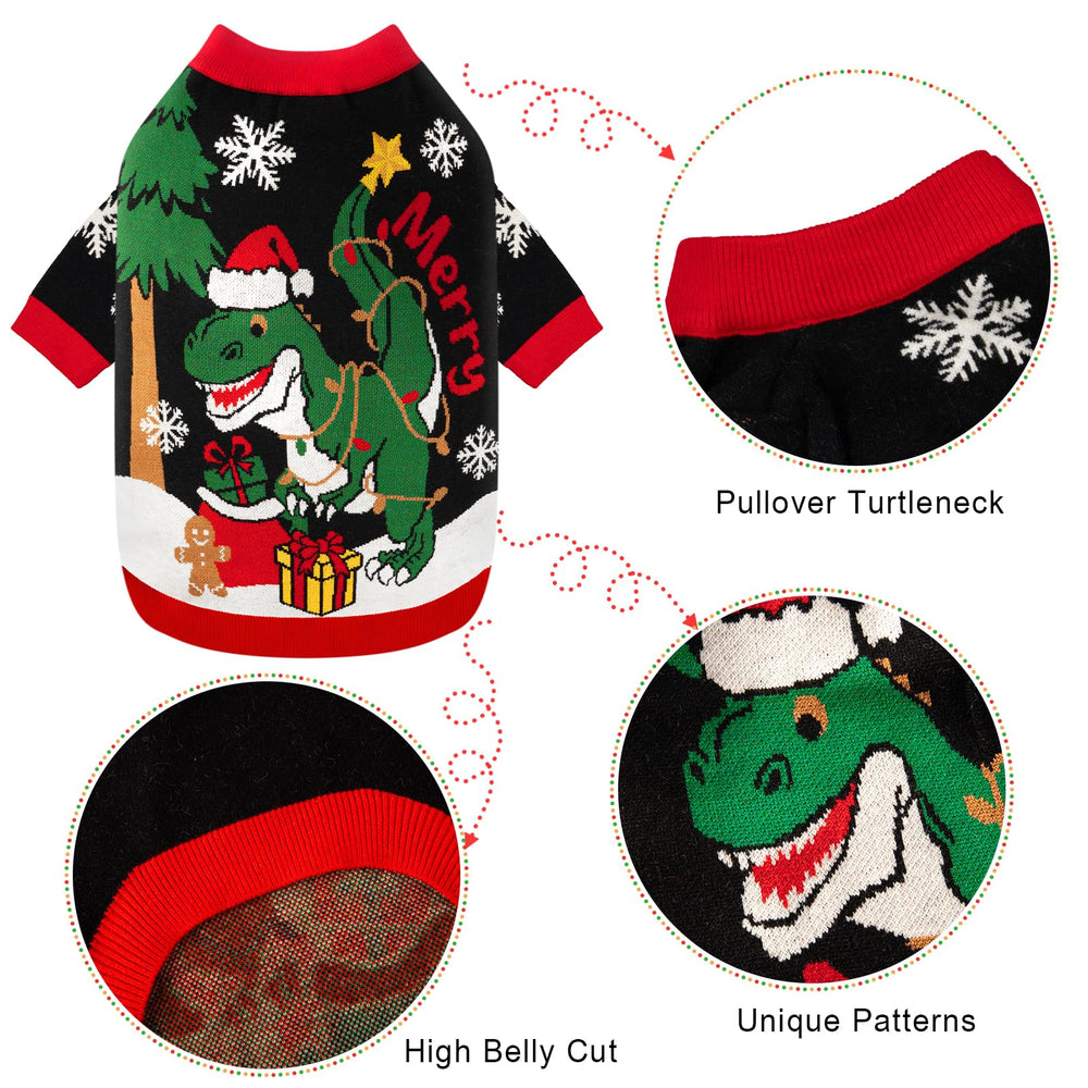 Baobicute dog Christmas sweater size chart helps find the perfect fit