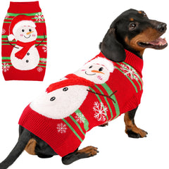 BAOBICUTE dog christmas sweater snowman back design helps capture festive photo moments.