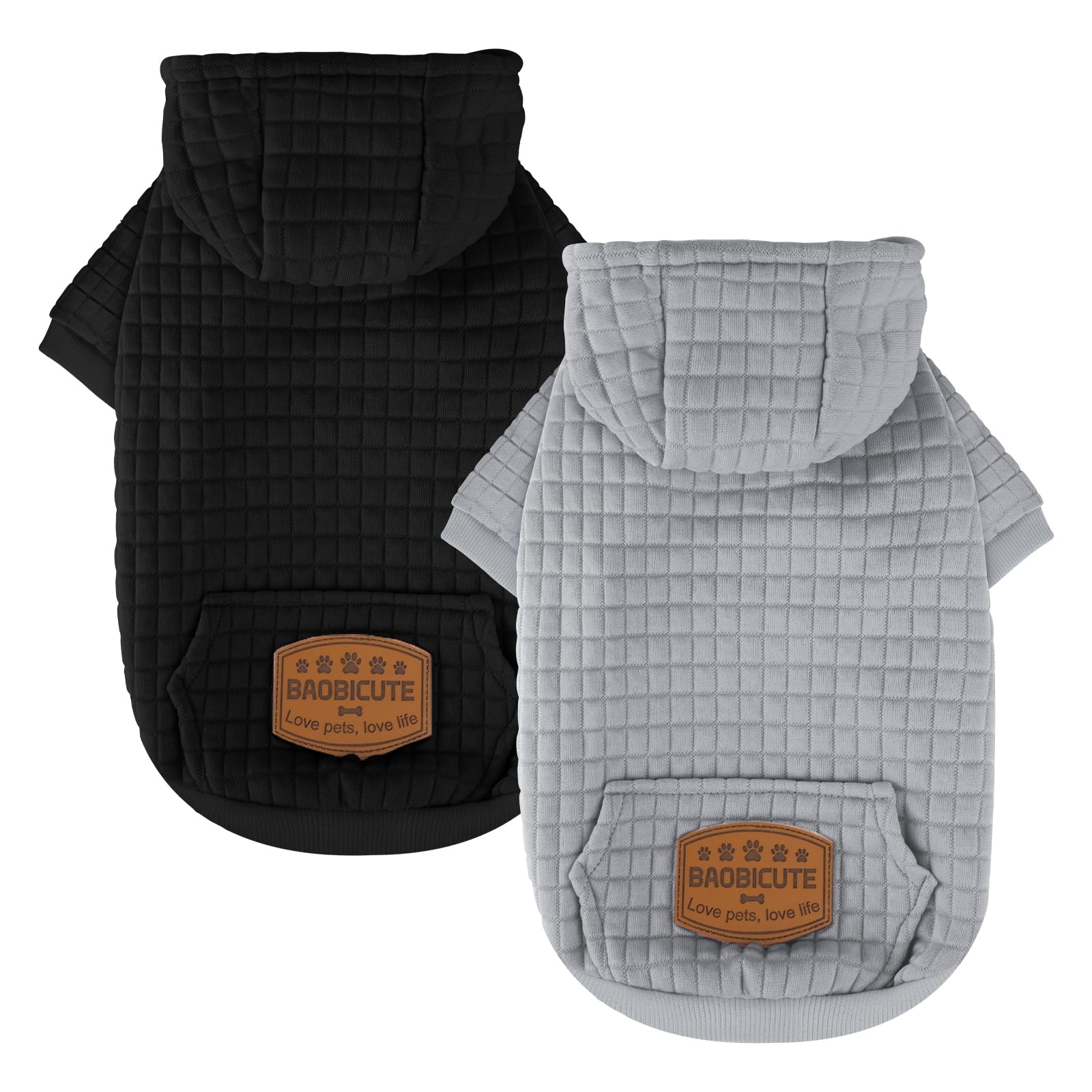BAOBICUTE dog hoodie back view shows cozy warmth and fit