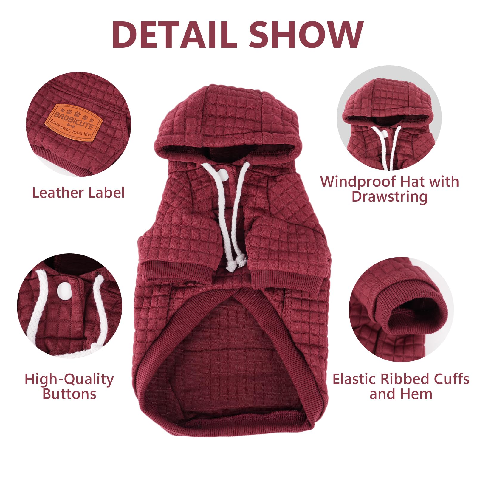 Baobicute waffle texture image emphasizes cozy, fashionable warmth.