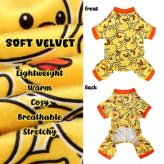 BAOBICUTE dog pajamas fabric closeup shows soft, breathable polyester.
