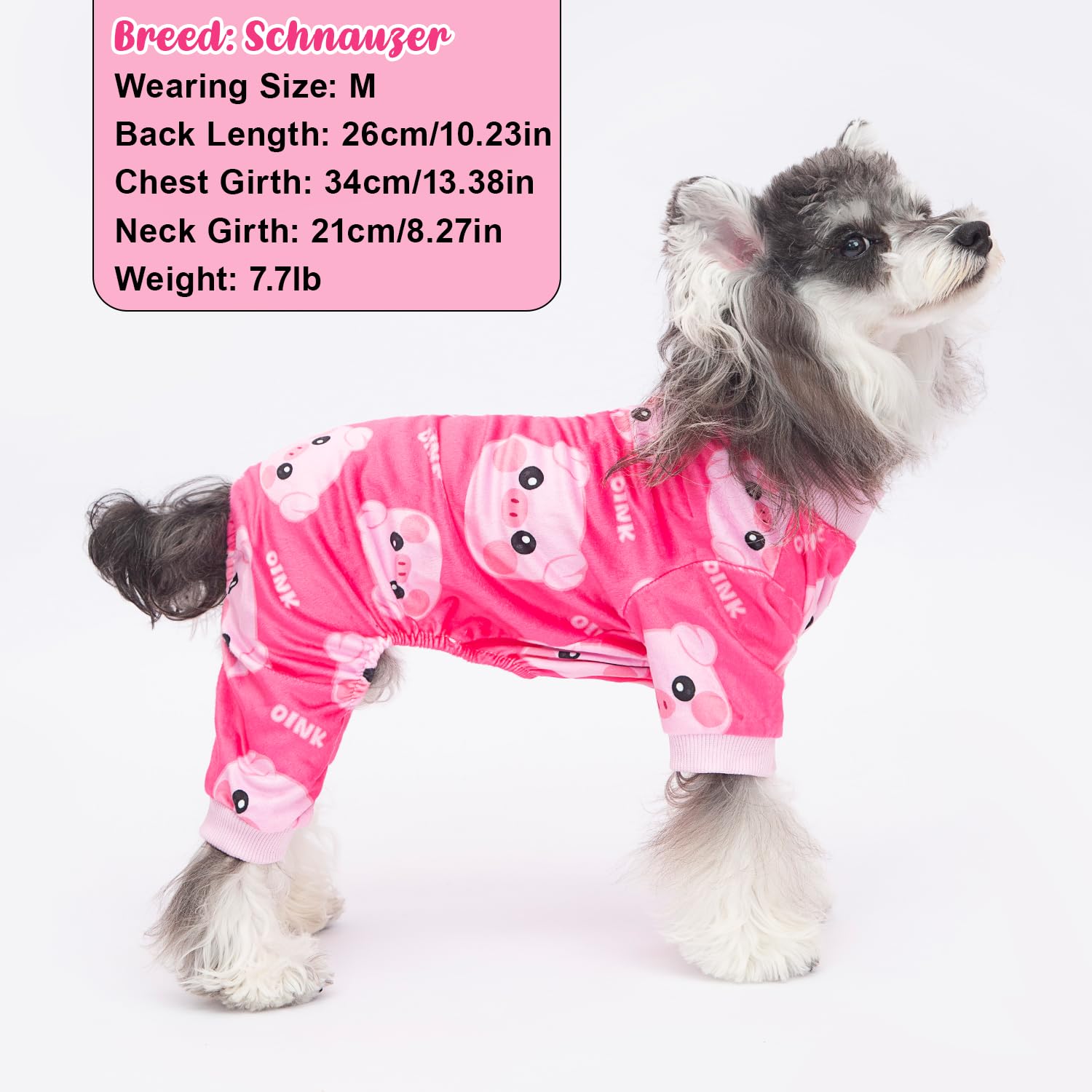 Baobicute dog pajamas pink pig back view highlights playful style for photos